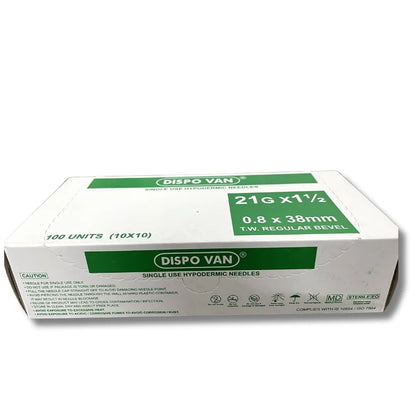 Dispo Van Hypodermic Needle - 21G*1.5 inch - 100 Units Pack | SurgiNatal