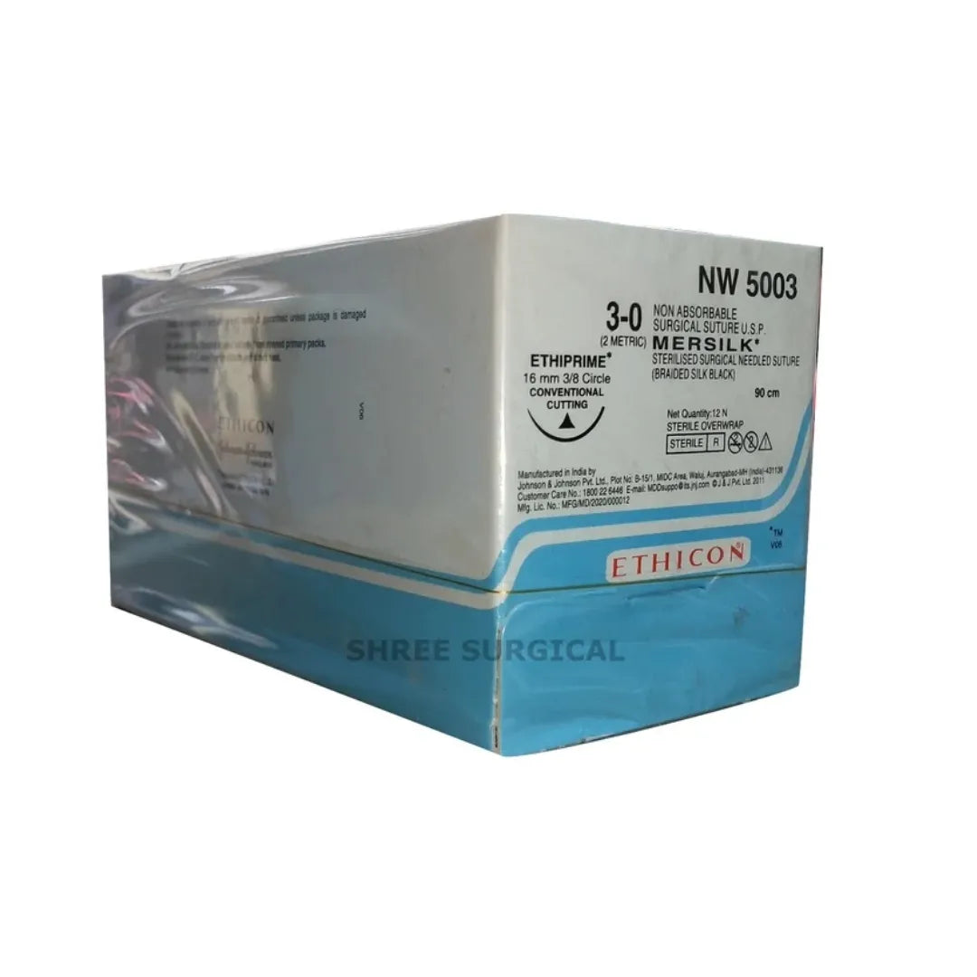 Ethicon Mersilk Sutures USP 3-0, 3/8 Circle Cutting Ethiprime - NW5003 -12 Foils