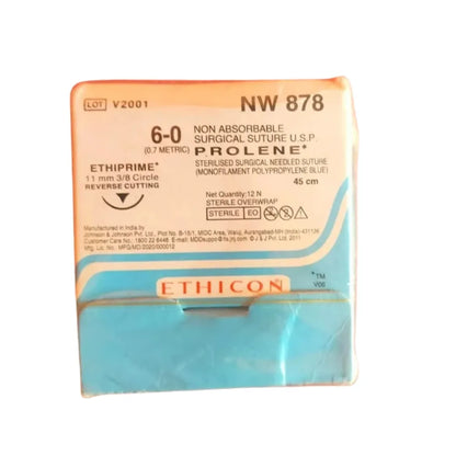 Ethicon Prolene Sutures USP 6-0, 3/8 Circle Reverse Cutting - NW878 -12 Foils