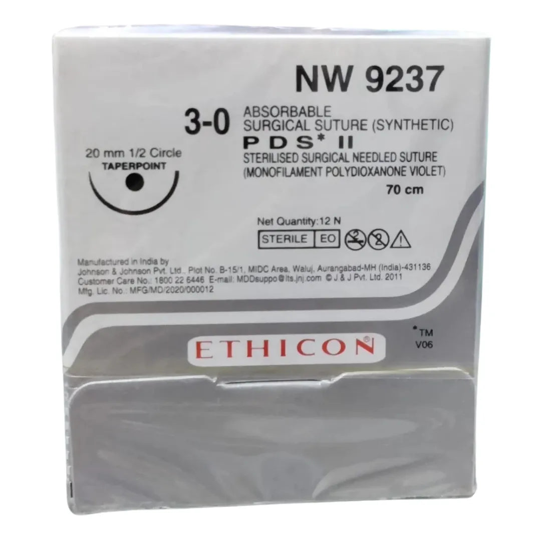 Ethicon PDS*II Suture USP 3-0 NW 9237 Round Bodied, 12 Foils