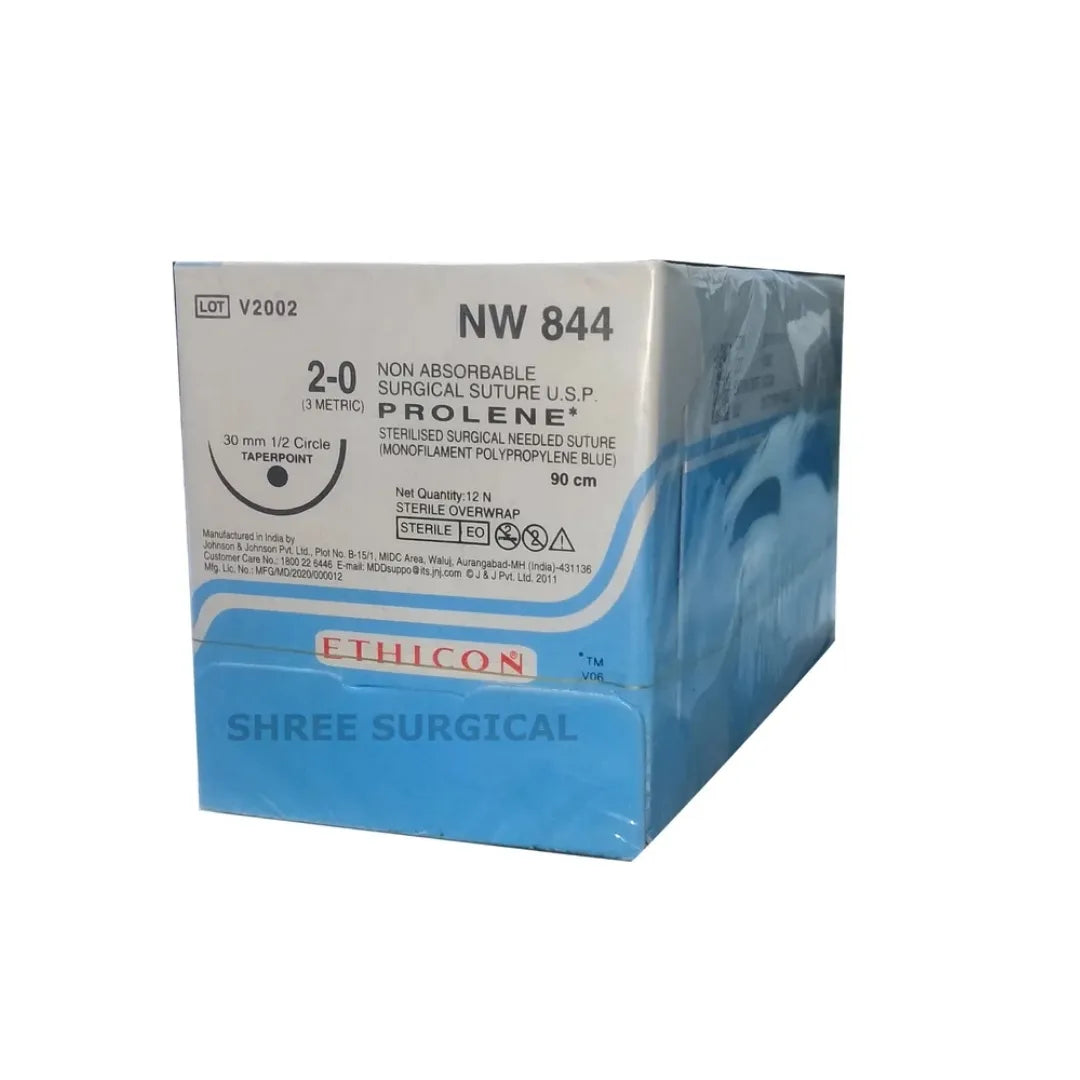 Ethicon Prolene Sutures USP 2-0, 1/2 Circle Round Body - NW844P