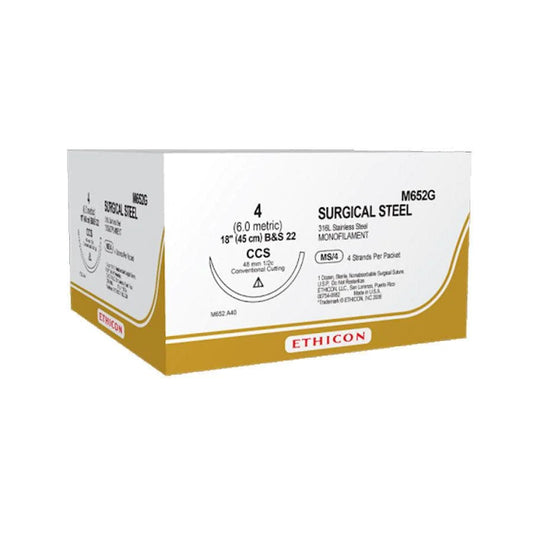 Ethicon Ethibond Sutures USP 2-0, 1/2 Circle Tapercut 2 - W6987