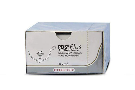 Ethicon PDS II Sutures USP 5-0, 3/8 Circle Taper Point BB SGLE Armed - W9073H -12 Foils