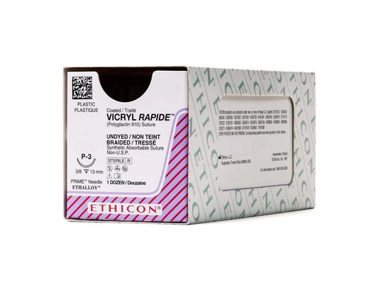 Ethicon Vicryl Rapide Sutures USP 3-0, 1/2 Circle Cutting - NW2735