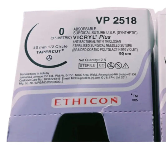 Ethicon Vicryl Plus Sutures USP 0, 1/2 Circle Tapercut - VP2518