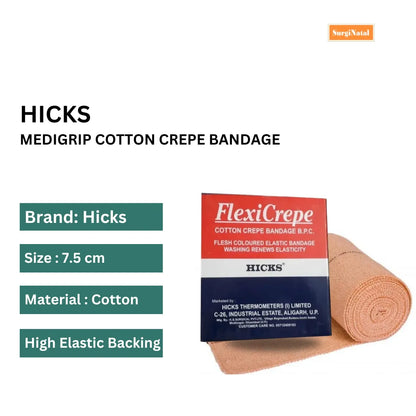 Flexicrepe Hicks Cotton Crepe Bandage 8 CM