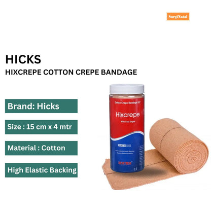 Hicks Hixcrepe Cotton Crepe Bandage 15CM X 4M