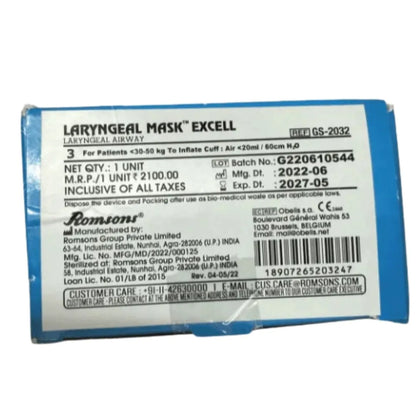 Buy Romsons Laryngeal Mask Airways Excell (GS-3032) Online