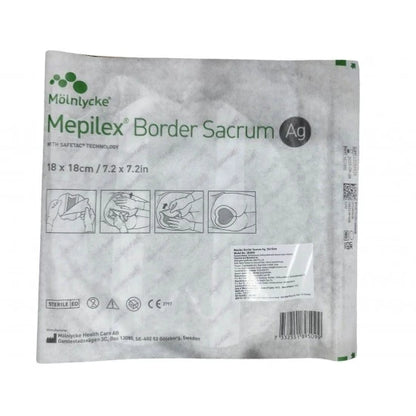 Mepilex Border Sacrum Ag Dressing (18cm x 18cm)