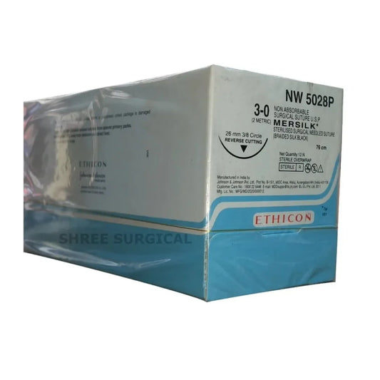 Mersilk Sutures USP 3-0, 3/8 Circle Reverse Cutting Ethiprime - NW 5028