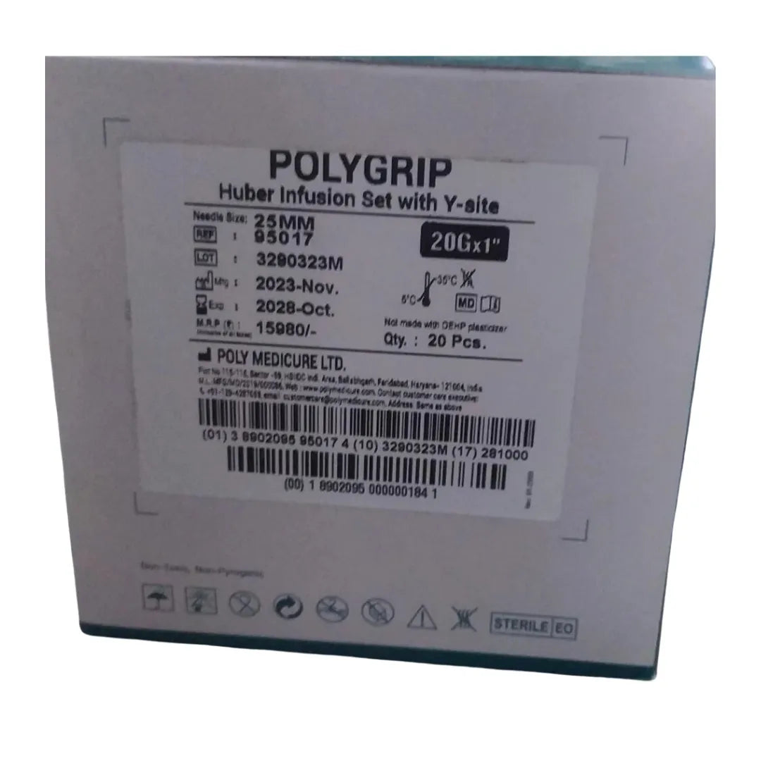 Buy Polygrip Huber Infusion Set with Y-Site Online | Polymed