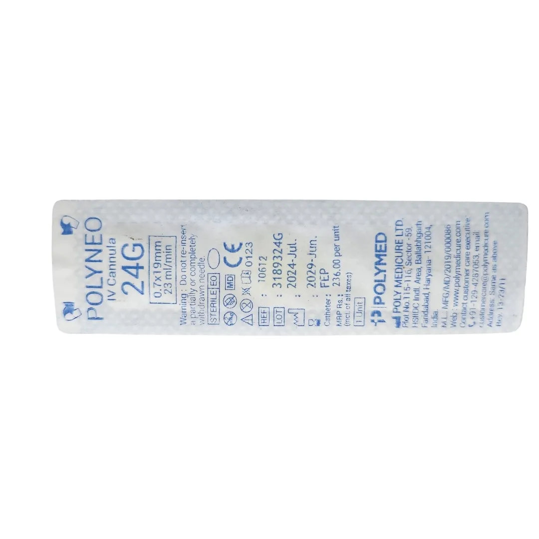 Buy Polyneo IV Cannula 24G Online | Polymed