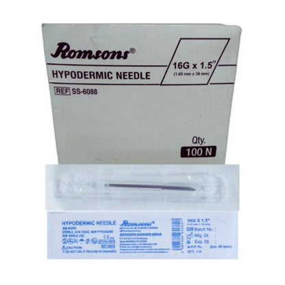 Buy Romsons Hypodermic Needle 16g*1.5 inch - Pack of 100