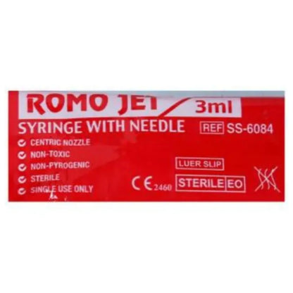 Romsons Romo Jet Syringe With Needle (3ml)-100 Pcs Pack