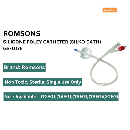 Order Romsons Silicone Foley Catheter GS-1078| Buy Online Now