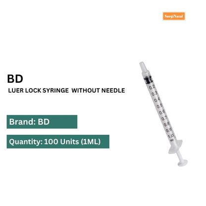 Order BD Syringe 1ml Luer Lock Without Needle – Shop Now