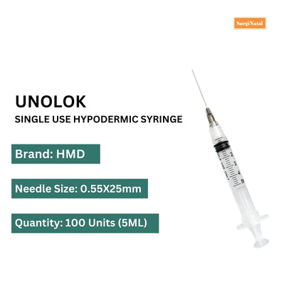Unolok Syringe 5 ML 100 Pcs Box