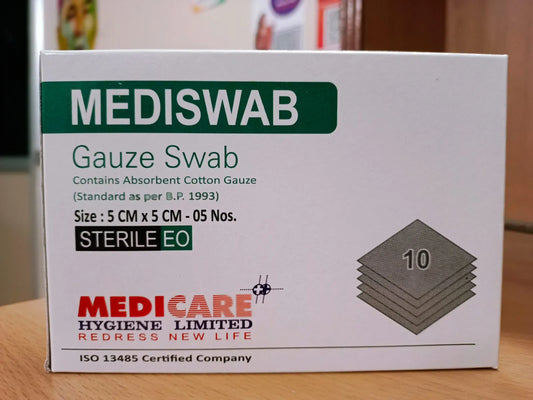 Buy Gauze Swab (5cm X 5cm, 8 Ply) - Pack of 10- 4 pcs