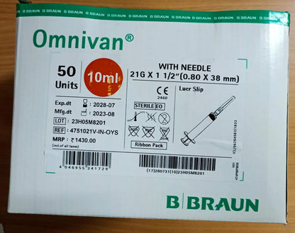 Buy Omnivan 10ml Syringe with Needle - 50 Pack | B Braun