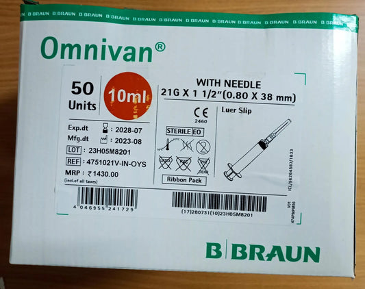 Buy Omnivan 10ml Syringe with Needle - 50 Pack | B Braun