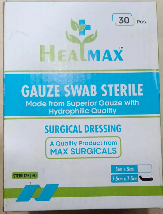 Healmax Sterile Gauze Swabs 7.5cmx7.5cm - 30 packs of 4 pcs