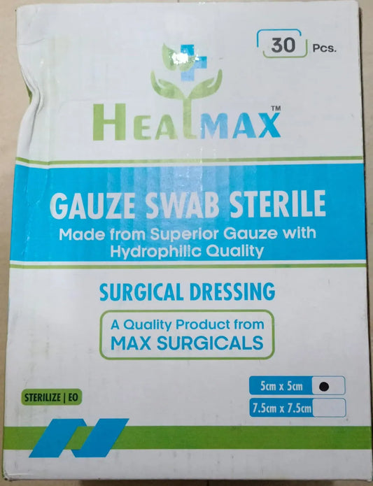 Healmax Sterile Gauze Swabs 5cmx5cm - 30 packs of 4 pcs