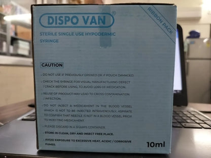 Dispo Van 10 ML Syringe Without Needle - 50 Units Pack